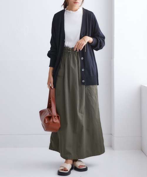 nissen（ニッセン）の「ドロストカーゴスカート（スカート・レディース・ブラック/カーキ・M/L/LL/S）」の8枚目の写真