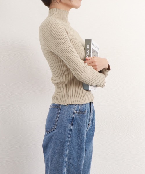 Miniministore(ミニミニストア)の「ボトルネックリブニットトップスレディース(ニット/セーター・レディース・ブラウン/ベージュ/ブラック/グレー/ワインレッド/ホワイト/アイボリー/ダークグリーン/キャメル・FREE)」の20枚目の写真