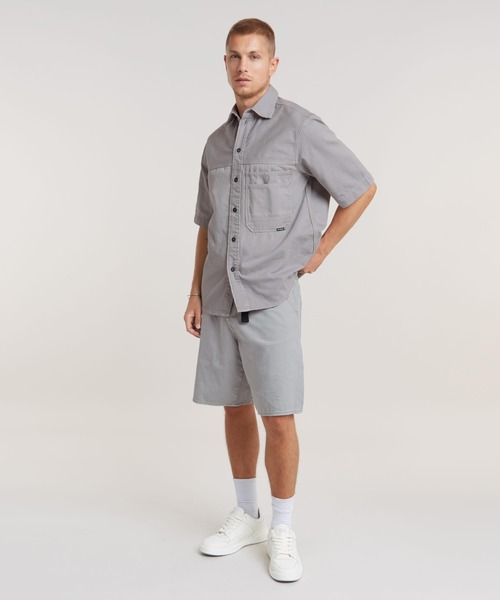 G-STAR（ジースター）の「TRAVAIL SHORT/ルーズワイドカラーデニムショートパンツ（その他パンツ・メンズ・グレー・28inch/30inch/32inch/34inch）」の4枚目の写真