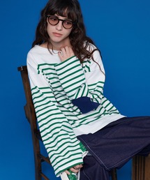PANEL BORDER BASQUE SHIRT / パネルボーダーバスクシャツ