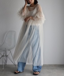 r. | チュール　フリルスリーブワンピース(ワンピース)