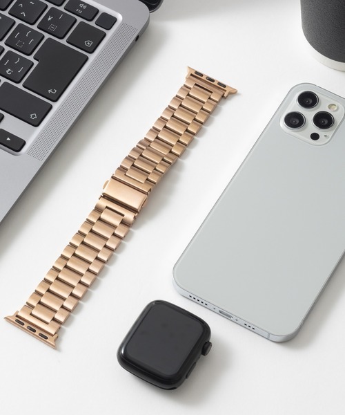 emonique(エモニーク)の「ステンレス製 Apple Watch バンド スマートウォッチバンド【38/40/41/42/44/45/49mm対応】(デジタル腕時計・メンズ・ブラック/シルバー/シルバー×ゴールド/ピンクゴールド/ゴールド・42/38)」の5枚目の写真