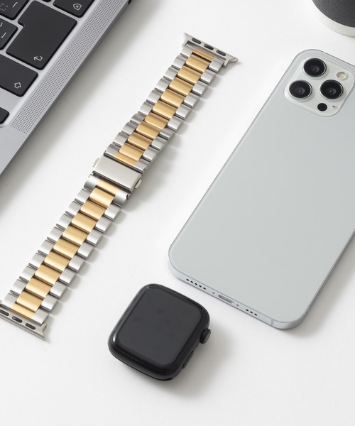 emonique(エモニーク)の「ステンレス製 Apple Watch バンド スマートウォッチバンド【38/40/41/42/44/45/49mm対応】(デジタル腕時計・メンズ・ブラック/シルバー/シルバー×ゴールド/ピンクゴールド/ゴールド・42/38)」の4枚目の写真