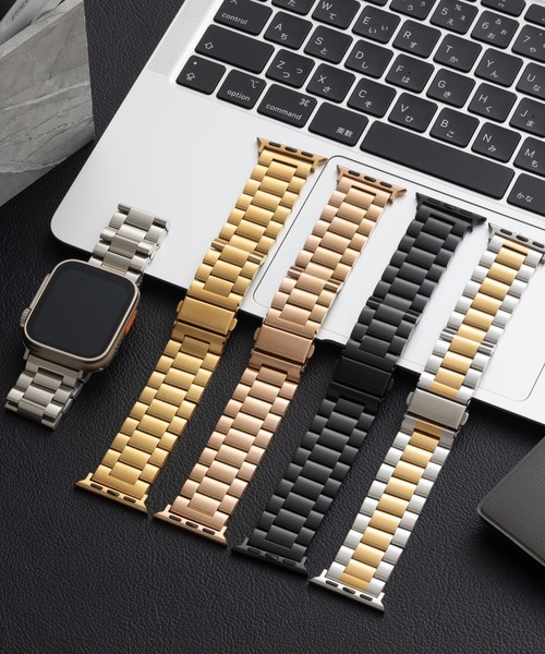 emonique(エモニーク)の「ステンレス製 Apple Watch バンド スマートウォッチバンド【38/40/41/42/44/45/49mm対応】(デジタル腕時計・メンズ・ブラック/シルバー/シルバー×ゴールド/ピンクゴールド/ゴールド・42/38)」の6枚目の写真