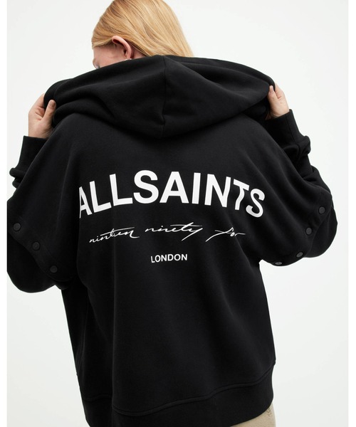 ALLSAINTS（オールセインツ）の「HELIS CHLO OVERSIZED ZIP UP HOODIE | HELIS CHLO オーバーサイズ ジップ アップ フーディー（パーカー・レディース・ブラック・S/M/L/XS）」の2枚目の写真