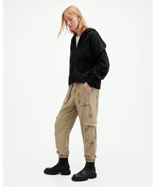 ALLSAINTS（オールセインツ）の「HELIS CHLO OVERSIZED ZIP UP HOODIE | HELIS CHLO オーバーサイズ ジップ アップ フーディー（パーカー・レディース・ブラック・S/M/L/XS）」の3枚目の写真