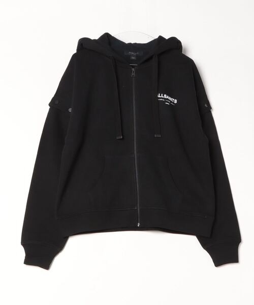 ALLSAINTS（オールセインツ）の「HELIS CHLO OVERSIZED ZIP UP HOODIE | HELIS CHLO オーバーサイズ ジップ アップ フーディー（パーカー・レディース・ブラック・S/M/L/XS）」の7枚目の写真