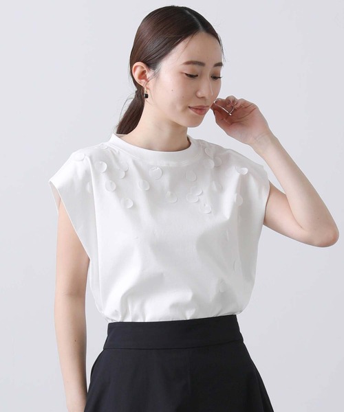 Liyoca（リヨカ）の「Ｃペタルクルーカットソー（Tシャツ/カットソー・レディース・オフホワイト/ブラック・FREE）」の7枚目の写真