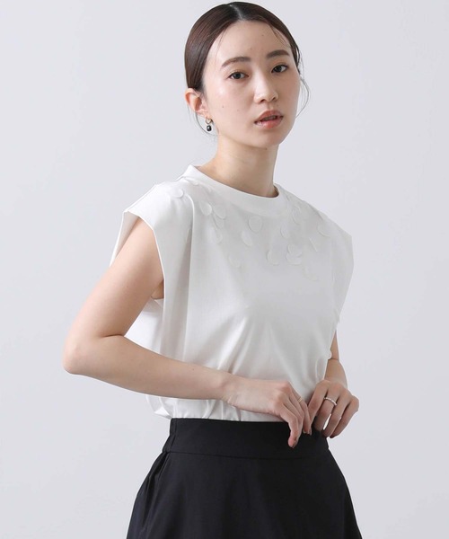 Liyoca（リヨカ）の「Ｃペタルクルーカットソー（Tシャツ/カットソー・レディース・オフホワイト/ブラック・FREE）」の10枚目の写真