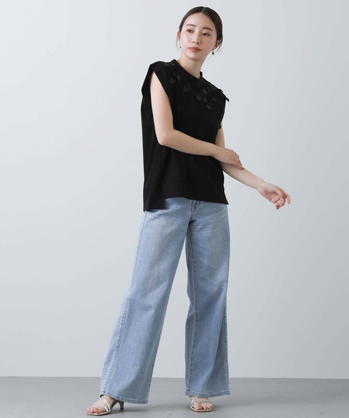 Liyoca（リヨカ）の「Ｃペタルクルーカットソー（Tシャツ/カットソー・レディース・オフホワイト/ブラック・FREE）」の11枚目の写真