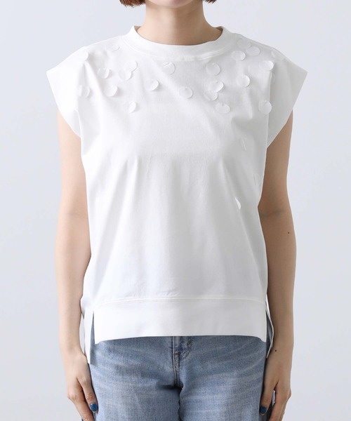 Liyoca（リヨカ）の「Ｃペタルクルーカットソー（Tシャツ/カットソー・レディース・オフホワイト/ブラック・FREE）」の21枚目の写真