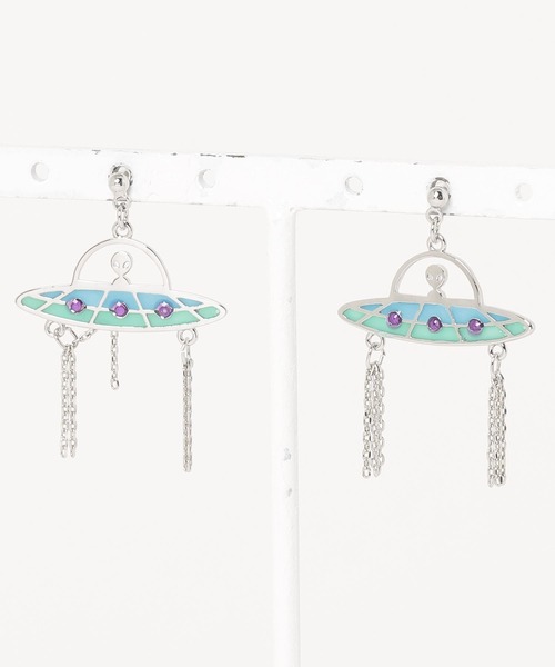 gargle（ガーグル）の「gargle ガーグル:宇宙シリーズ　飛んできたUFO　ピアス（ピアス（両耳用）・レディース・ゴールド/シルバー・FREE）」の6枚目の写真