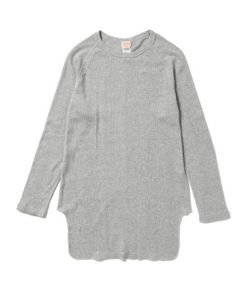 BEAMS BOY（ビームスボーイ）の「Healthknit / ラグラン ロング サーマル（Tシャツ/カットソー・レディース・グレー/ネイビー/ホワイト・ONE SIZE）」の8枚目の写真