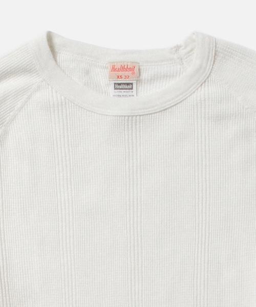 BEAMS BOY（ビームスボーイ）の「Healthknit / ラグラン ロング サーマル（Tシャツ/カットソー・レディース・グレー/ネイビー/ホワイト・ONE SIZE）」の19枚目の写真