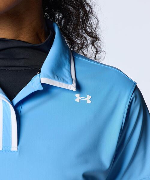 UNDER ARMOUR(アンダーアーマー)の「UAアイソチル ショートスリーブ ポロ(ゴルフ/レディース)(ポロシャツ・レディース・ブルー系・XL/L/M/S)」の4枚目の写真