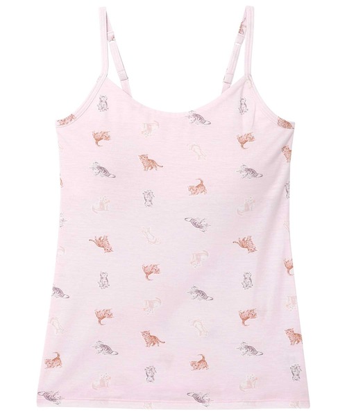 une nana cool（ウンナナクール）の「猫プリント カップ付きキャミソール（その他アンダーウェア/インナー・レディース・ネイビー/クリーム/ベビーピンク・L/M）」の3枚目の写真