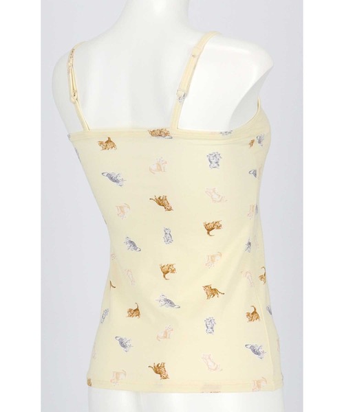 une nana cool（ウンナナクール）の「猫プリント カップ付きキャミソール（その他アンダーウェア/インナー・レディース・ネイビー/クリーム/ベビーピンク・L/M）」の4枚目の写真