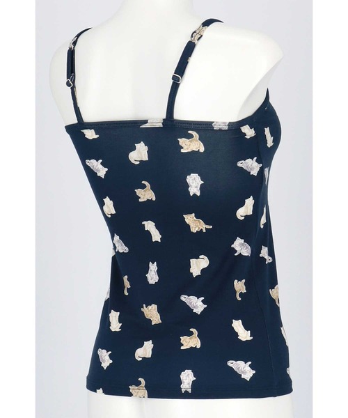 une nana cool（ウンナナクール）の「猫プリント カップ付きキャミソール（その他アンダーウェア/インナー・レディース・ネイビー/クリーム/ベビーピンク・L/M）」の5枚目の写真