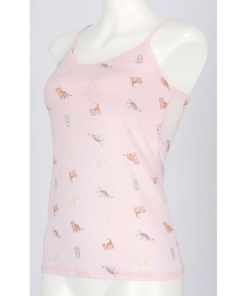 une nana cool（ウンナナクール）の「猫プリント カップ付きキャミソール（その他アンダーウェア/インナー・レディース・ネイビー/クリーム/ベビーピンク・L/M）」の7枚目の写真