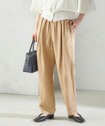 SHIPS Primary Navy Label:麻 レーヨン イージー パンツ