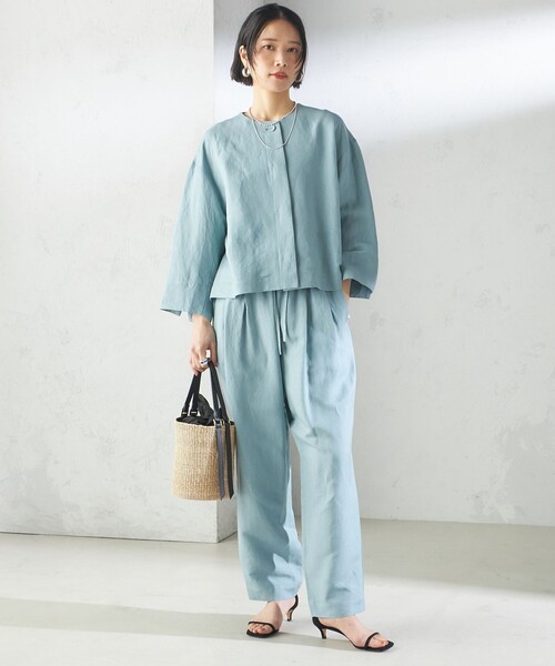 SHIPS(シップス)の「SHIPS Primary Navy Label:麻 レーヨン イージー パンツ(その他パンツ・レディース・ブラック/ミント/キャメル/ライトブルー/ベージュ/ネイビー・36/38)」の18枚目の写真