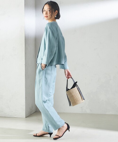 SHIPS(シップス)の「SHIPS Primary Navy Label:麻 レーヨン イージー パンツ(その他パンツ・レディース・ブラック/ミント/キャメル/ライトブルー/ベージュ/ネイビー・36/38)」の19枚目の写真