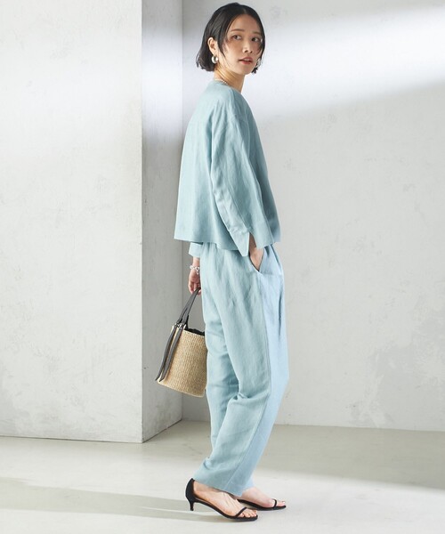 SHIPS(シップス)の「SHIPS Primary Navy Label:麻 レーヨン イージー パンツ(その他パンツ・レディース・ブラック/ミント/キャメル/ライトブルー/ベージュ/ネイビー・36/38)」の21枚目の写真