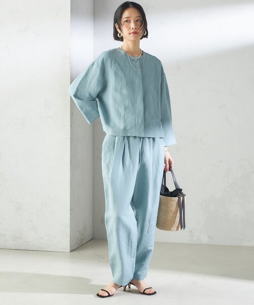 SHIPS(シップス)の「SHIPS Primary Navy Label:麻 レーヨン イージー パンツ(その他パンツ・レディース・ブラック/ミント/キャメル/ライトブルー/ベージュ/ネイビー・36/38)」の22枚目の写真