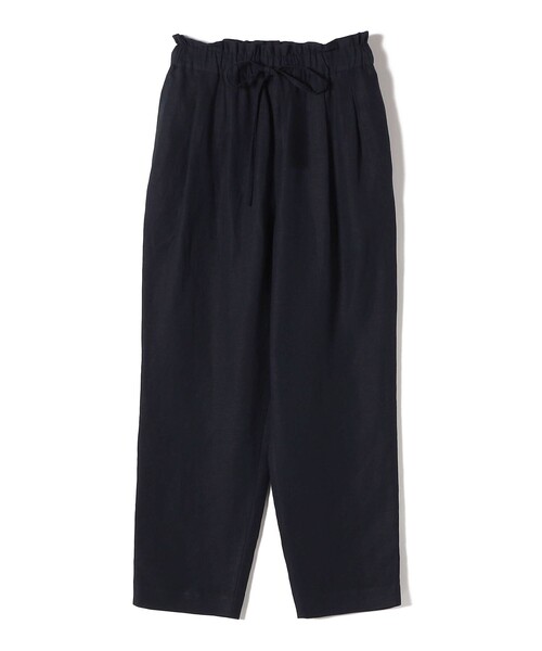 セール】SHIPS Primary Navy Label:麻 レーヨン イージー パンツ