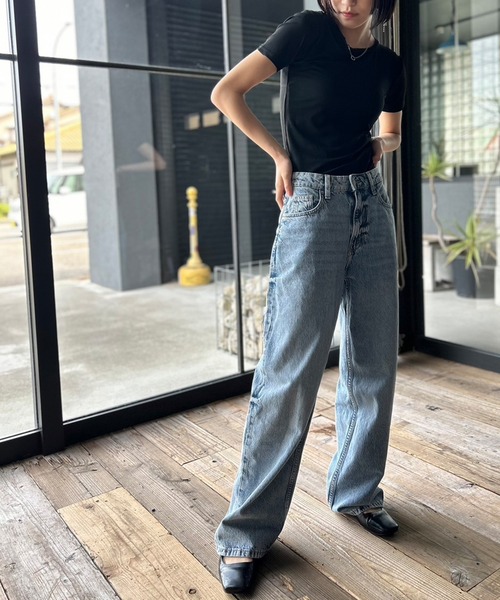 Kotoe(コトエ)の「カラー ミニT リブ タイトトップス(Tシャツ/カットソー・レディース・ブラック/ホワイト/ピンク/ライム・FREE)」の19枚目の写真
