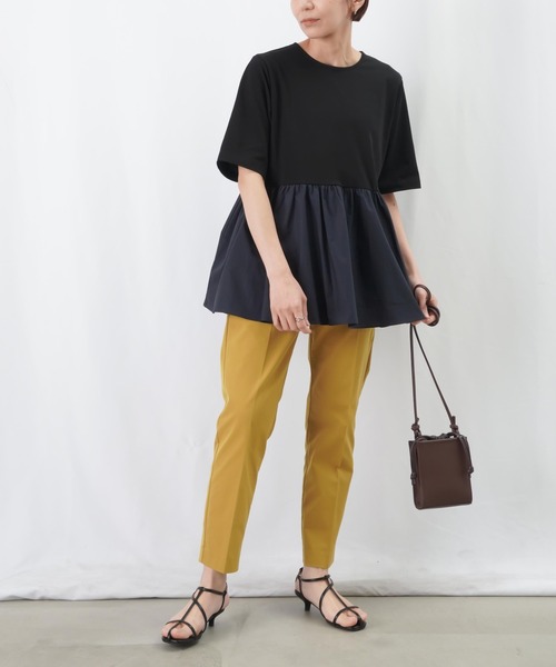 LUCA/LADY LUCK LUCA（ルカ/レディラックルカ）の「LC/LLL ペプラム切替カットソー / ペプラムデザインTee（Tシャツ/カットソー・レディース・グレイッシュベージュ/ブラック/オフホワイト・FREE）」の7枚目の写真