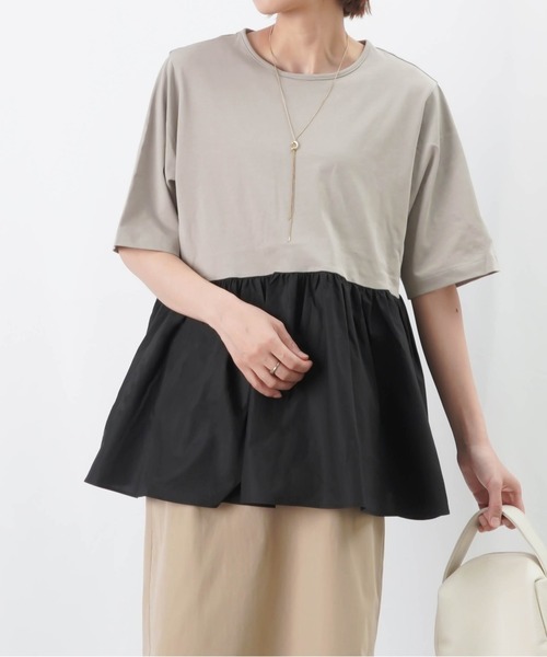 LUCA/LADY LUCK LUCA（ルカ/レディラックルカ）の「LC/LLL ペプラム切替カットソー / ペプラムデザインTee（Tシャツ/カットソー・レディース・グレイッシュベージュ/ブラック/オフホワイト・FREE）」の20枚目の写真