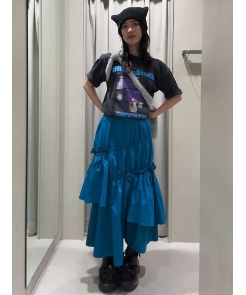 SLY（スライ）の「ASYMMETRY FRILL SK アシンメトリー フリル スカート（スカート・レディース・ターコイズブルー/ブラック/ホワイト・1/2）」の22枚目の写真