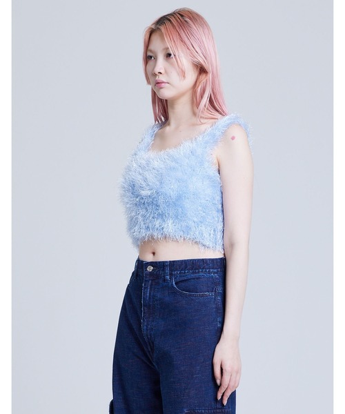 Little sunny bite(リトルサニーバイト)の「【Little Sunny Bite】knit tank vest(タンクトップ・レディース・ブラック・MEDIUM)」の5枚目の写真