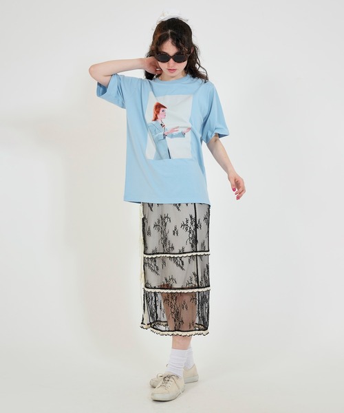 TINA:JOJUN(ティーナジョジュン)の「David Bowie ユニセックスTシャツ TINA:JOJUN(Tシャツ/カットソー・レディース・サックスブルー/クリーム・M)」の15枚目の写真
