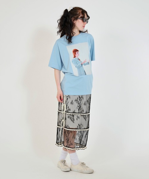 TINA:JOJUN(ティーナジョジュン)の「David Bowie ユニセックスTシャツ TINA:JOJUN(Tシャツ/カットソー・レディース・サックスブルー/クリーム・M)」の16枚目の写真