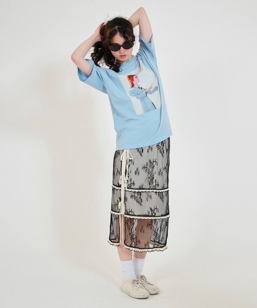 TINA:JOJUN(ティーナジョジュン)の「David Bowie ユニセックスTシャツ TINA:JOJUN(Tシャツ/カットソー・レディース・サックスブルー/クリーム・M)」の17枚目の写真