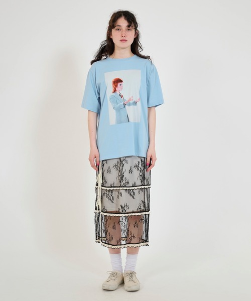 TINA:JOJUN(ティーナジョジュン)の「David Bowie ユニセックスTシャツ TINA:JOJUN(Tシャツ/カットソー・レディース・サックスブルー/クリーム・M)」の18枚目の写真