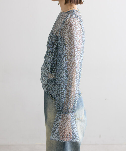 mystic（ミスティック）の「花柄シアーブラウス（シャツ/ブラウス