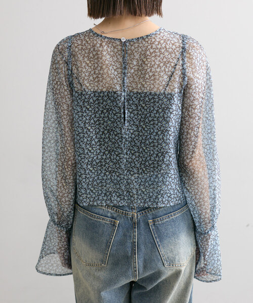 mystic（ミスティック）の「花柄シアーブラウス（シャツ/ブラウス