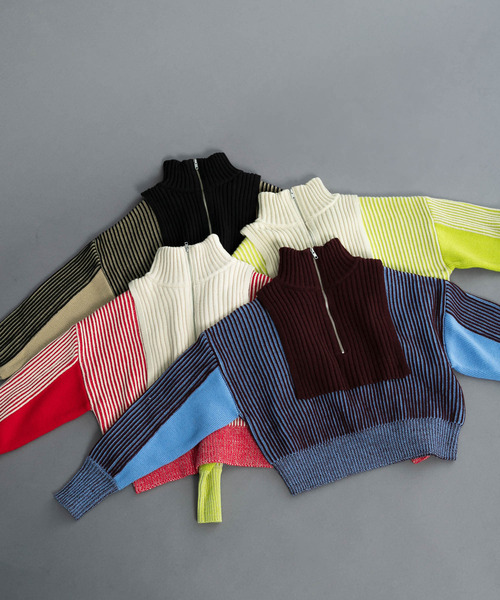 KBF(ケイビーエフ)の「『WEB/一部店舗限定カラー』レイヤードハーフZIPニット(ニット/セーター・レディース・レッド系その他/グリーン系その他/ブルー系その他/ブラック系その他・ONE)」の15枚目の写真