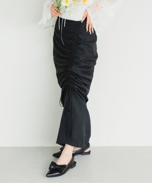 fupel（フぺル）の「フロントドロストタイトスカート（スカート・レディース・ブラック・FREE）」の9枚目の写真