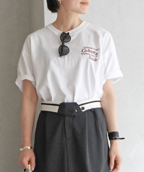 Russell Athletic（ラッセルアスレティック）の「【RUSSELL ATHLETIC/ラッセル・アスレティック】別注 print T-sh（Tシャツ/カットソー・レディース・ホワイト/ブラック系その他・FREE）」の10枚目の写真