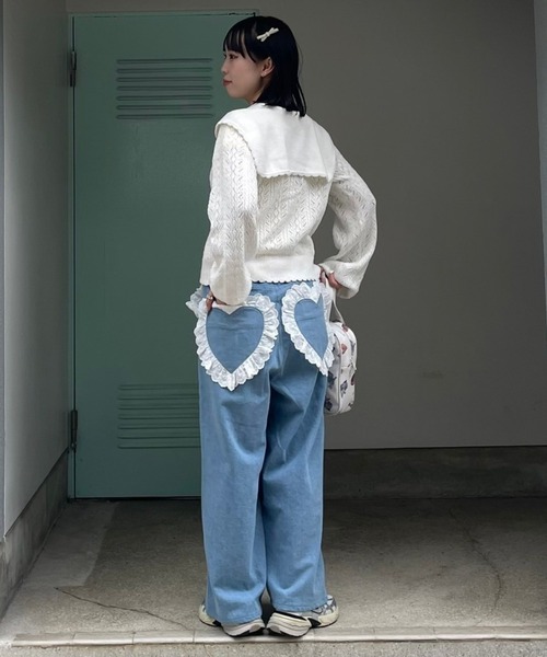 Candy Stripper(キャンディストリッパー)の「SAILOR COLLAR KNIT カーディガン(カーディガン/ボレロ・レディース・ライトグリーン/オフホワイト/ライトブルー・2)」の10枚目の写真