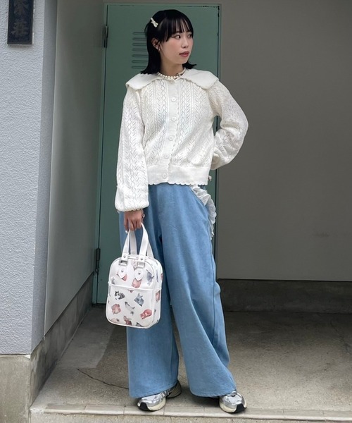 Candy Stripper(キャンディストリッパー)の「SAILOR COLLAR KNIT カーディガン(カーディガン/ボレロ・レディース・ライトグリーン/オフホワイト/ライトブルー・2)」の8枚目の写真