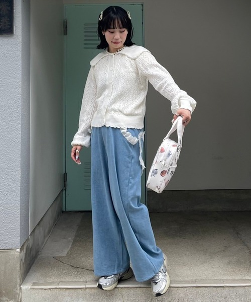 Candy Stripper(キャンディストリッパー)の「SAILOR COLLAR KNIT カーディガン(カーディガン/ボレロ・レディース・ライトグリーン/オフホワイト/ライトブルー・2)」の9枚目の写真