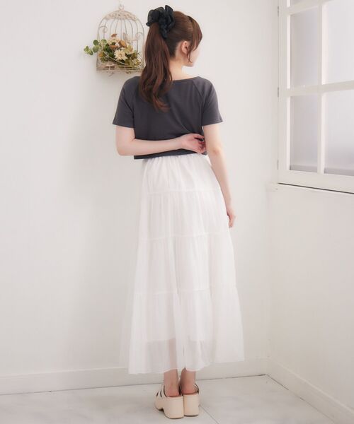 ems excite(エムズエキサイト)の「プレート付きボートネックCT(Tシャツ/カットソー・レディース・ナチュラル/チャコールグレー/ブラック系その他3/ピンク・FREE)」の16枚目の写真