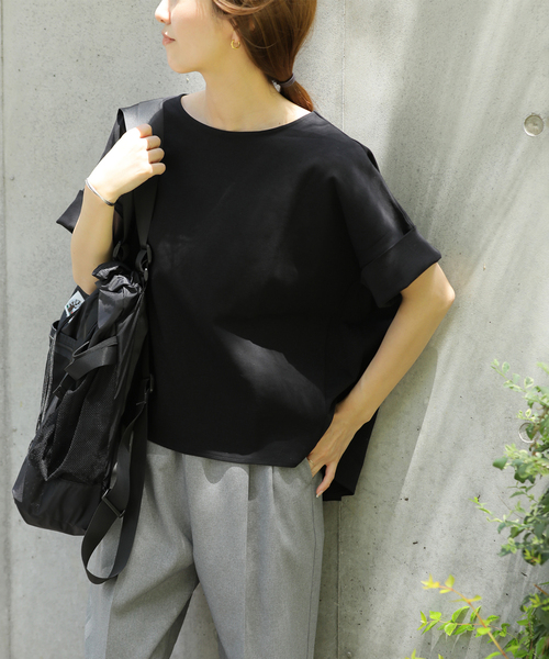 JOURNAL STANDARD relume（ジャーナルスタンダード　レリューム）の「《追加3》ADDICTポンチクルーネックタックプルオーバー（Tシャツ/カットソー・レディース・ブラック/ベージュ/ホワイト/チャコールグレー・FREE）」の2枚目の写真