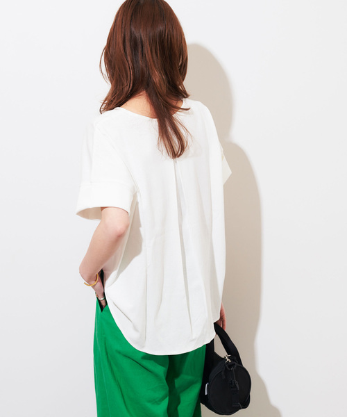 JOURNAL STANDARD relume（ジャーナルスタンダード　レリューム）の「《追加3》ADDICTポンチクルーネックタックプルオーバー（Tシャツ/カットソー・レディース・ブラック/ベージュ/ホワイト/チャコールグレー・FREE）」の7枚目の写真