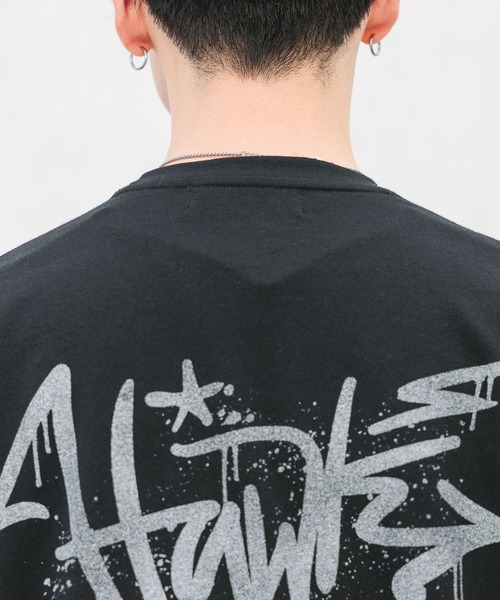 RAGEBLUE(レイジブルー)の「【TONY HAWK/トニーホーク】コラボプリント/グラフィックオーバーサイズTシャツ(Tシャツ/カットソー・メンズ・ダークグレー/ブラック/イエロー系その他/ホワイト・LARGE/MEDIUM)」の19枚目の写真